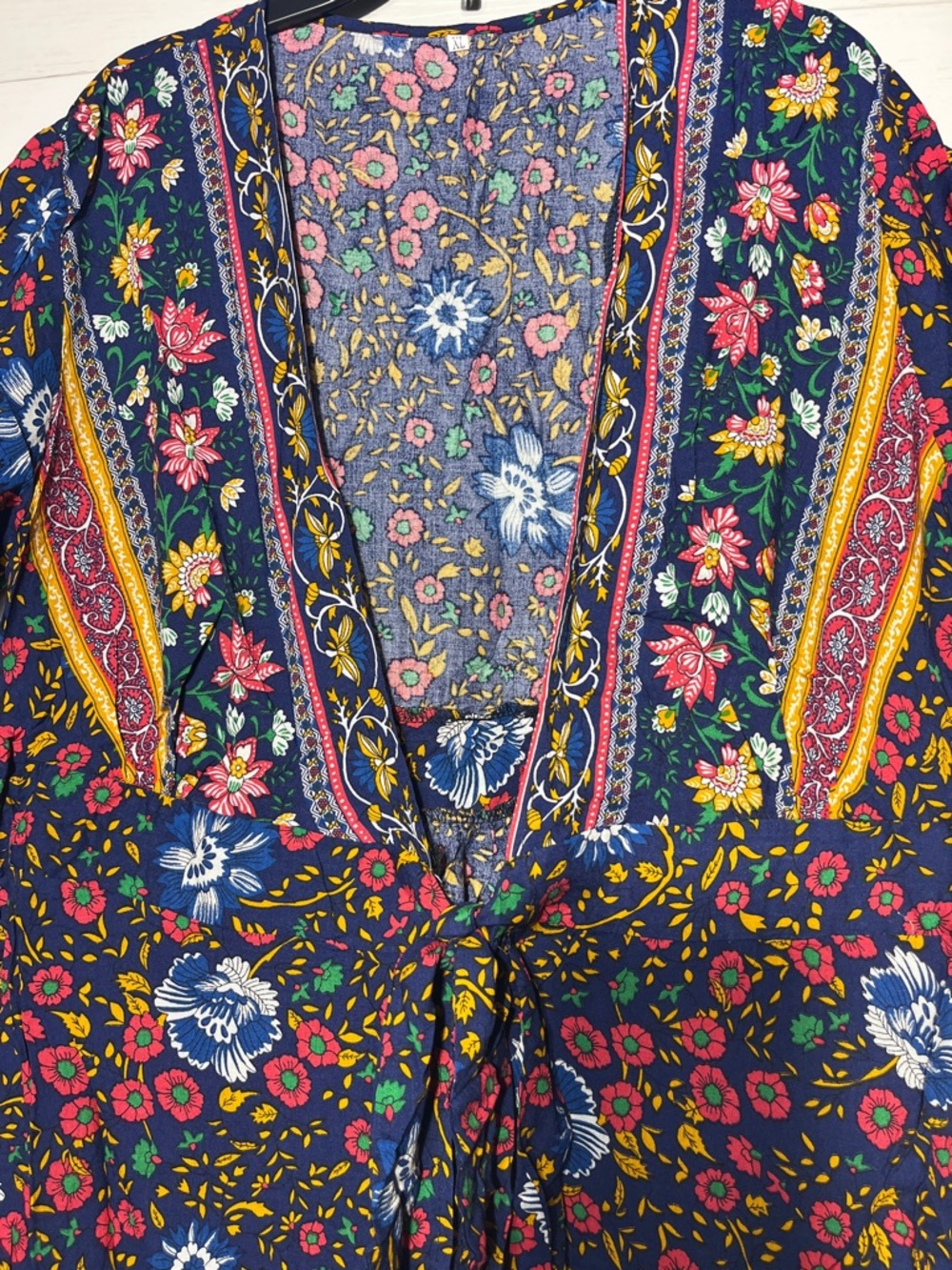 Boho Wrap Mini Dress Floral Cottagecore Festival Beach Lightweight Summer - Picture 3 of 5